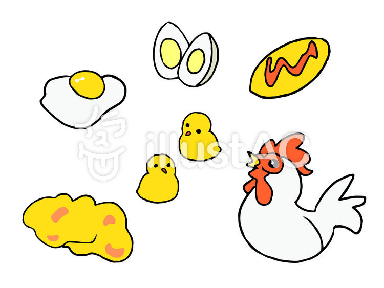 手描き風セットイラスト01 鶏とおかず 手描き風セットイラスト01 鶏とおかずのイラスト
