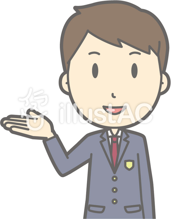 男子高冬a-案内笑顔-バスト 男子高冬a-案内笑顔-バストのイラスト