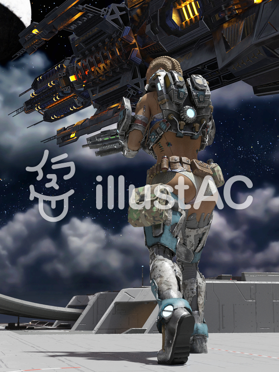 銃を構える SF アンドロイド戦士 銃を構える SF アンドロイド戦士のイラスト