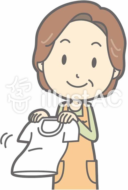 中年主婦a-洗濯干し-バスト 中年主婦a-洗濯干し-バストのイラスト