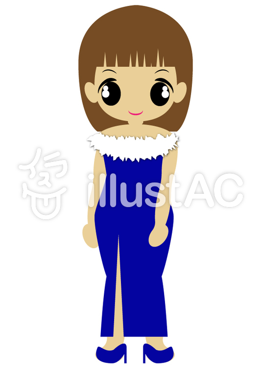 青いドレスの女性イラスト No 無料イラストなら イラストac