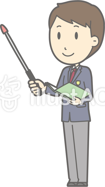 男子高冬a-指示棒2左斜-全身 男子高冬a-指示棒2左斜-全身のイラスト