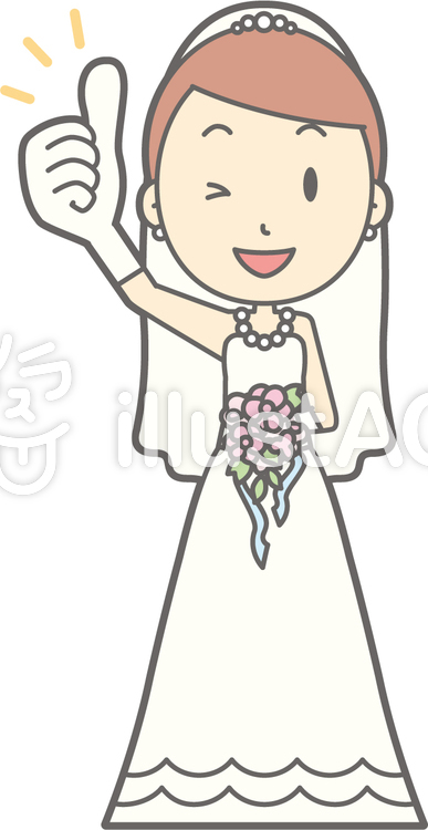 新婦ドレス-グー-全身 新婦ドレス-グー-全身のイラスト