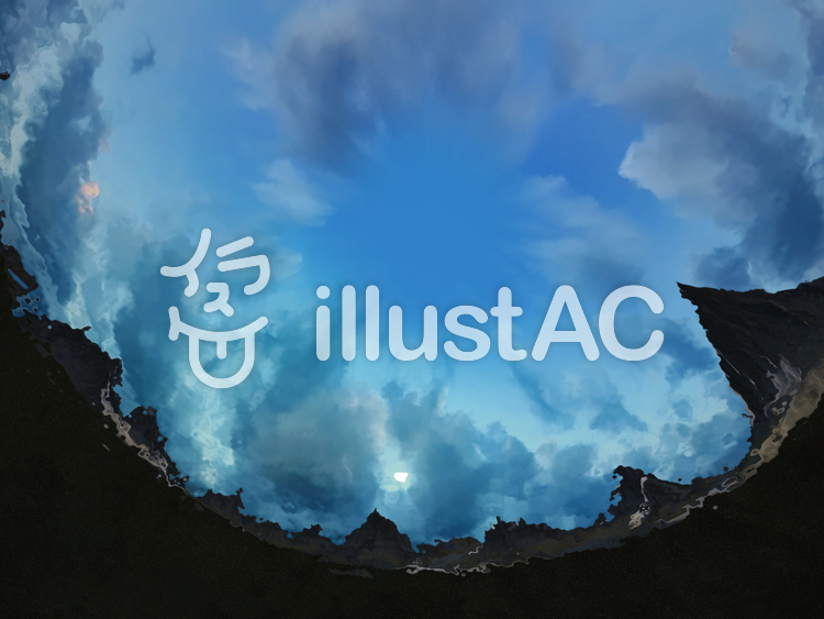 巨大山脈を伺う水の精 巨大山脈を伺う水の精のイラスト