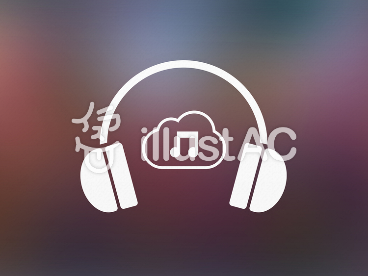 クラウド型音楽配信サービス ヘッドホン クラウド型音楽配信サービス ヘッドホンのイラスト