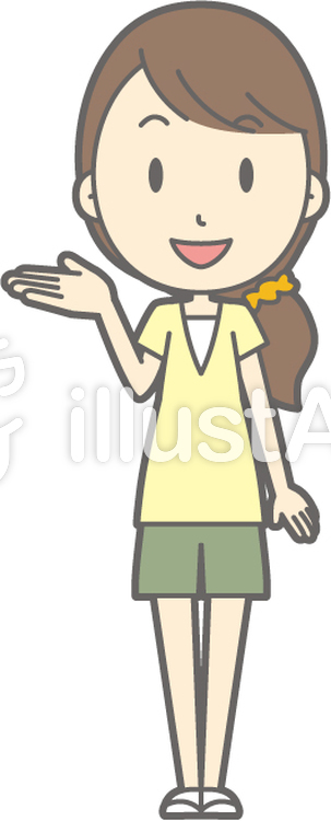 女性半ズボン-案内-全身 女性半ズボン-案内-全身のイラスト