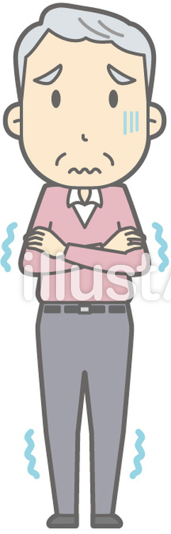 老人男性C-寒い-全身 老人男性C-寒い-全身のイラスト