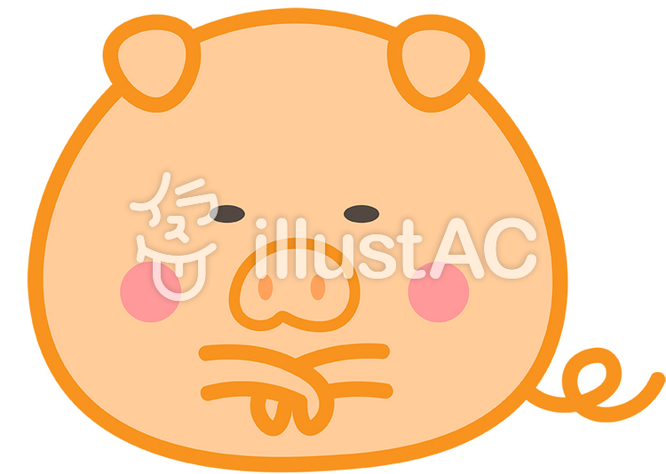 可愛い豚が悩んでいるイラストイラスト No 無料イラストなら イラストac