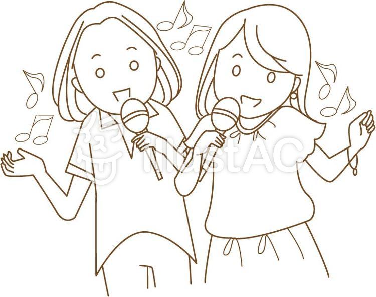 免费的剪贴画:谁唱的女性 卡拉ok 话筒 2人 双人 - 842378 |illustac