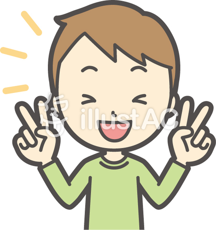 男の子グリーン長袖-011-バスト 男の子グリーン長袖-011-バストのイラスト