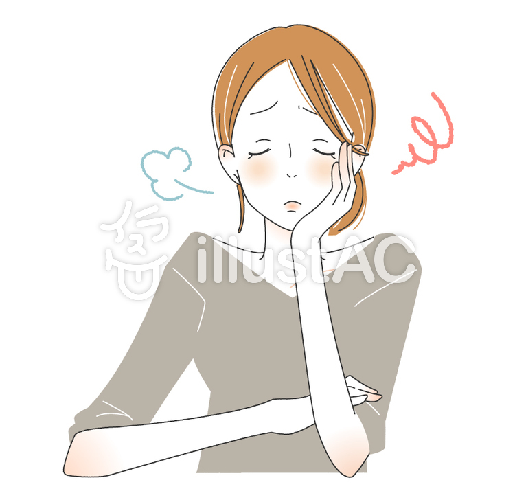 ため息をつく大人女子 ため息をつく大人女子のイラスト