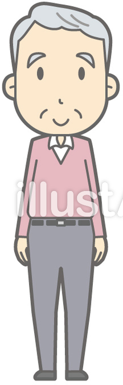 老人男性C-正面-全身 老人男性C-正面-全身のイラスト