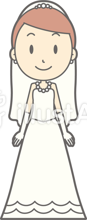 新婦ドレス-正面-全身 新婦ドレス-正面-全身のイラスト