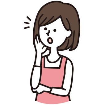 woman apron woman suddenly