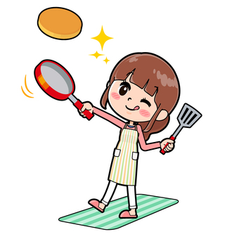Apron Mom cooking hot cake Apron Mom cooking hot cake