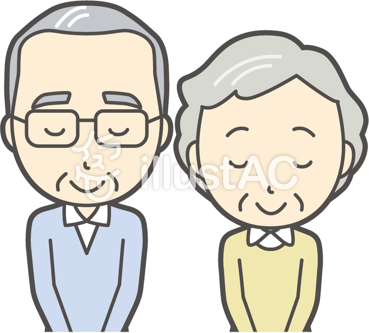 男女セット老人-003-バスト 男女セット老人-003-バストのイラスト