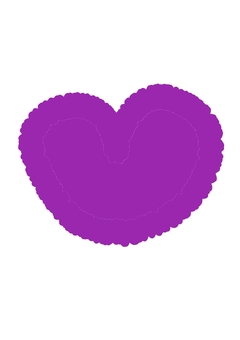 手写的心紫色蜡笔风格