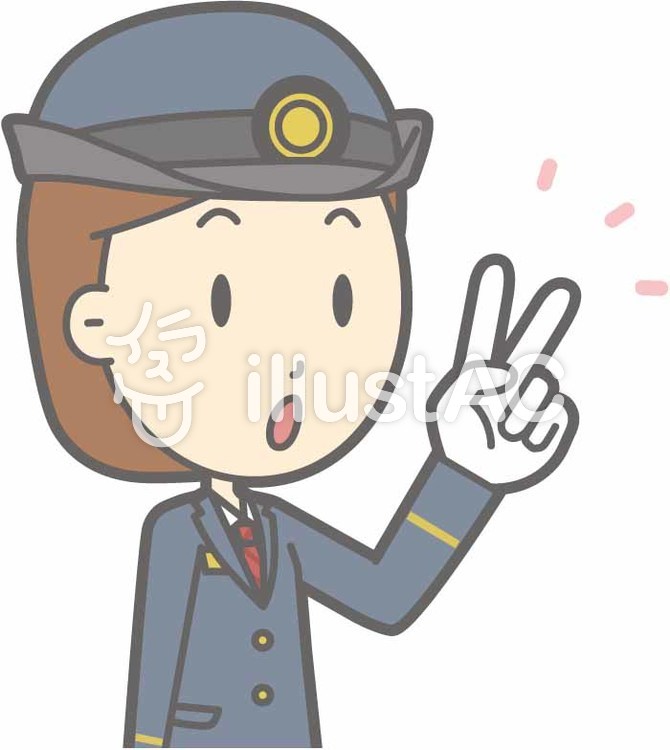 駅員女性a-指2本-バスト 駅員女性a-指2本-バストのイラスト