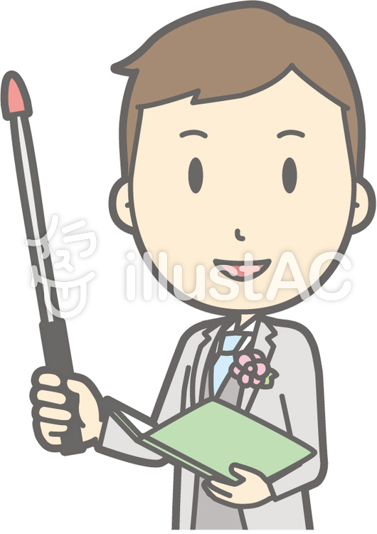 新郎洋服-指示棒1左斜め-バスト 新郎洋服-指示棒1左斜め-バストのイラスト