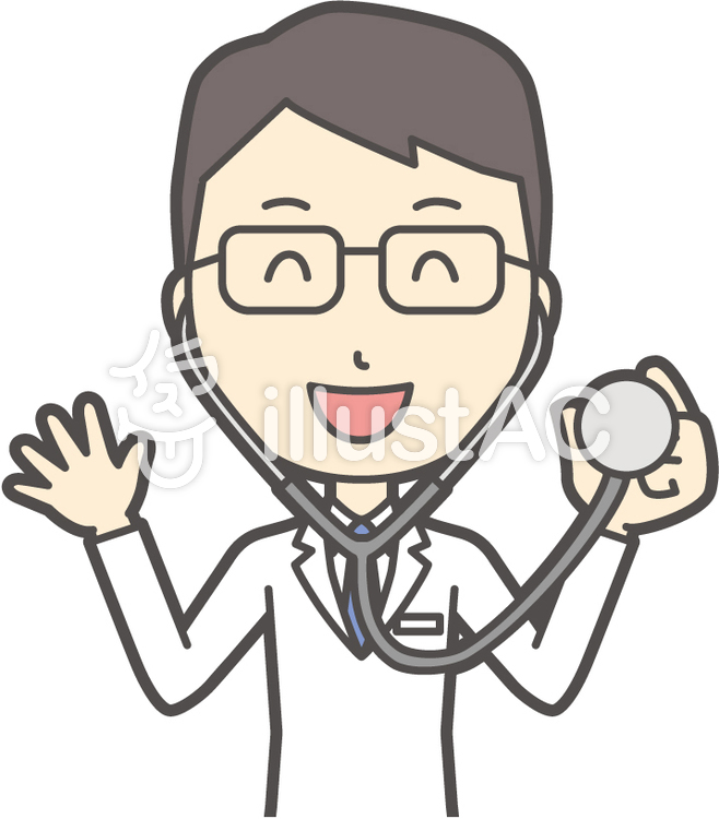 医師青年眼鏡-244-バスト 医師青年眼鏡-244-バストのイラスト