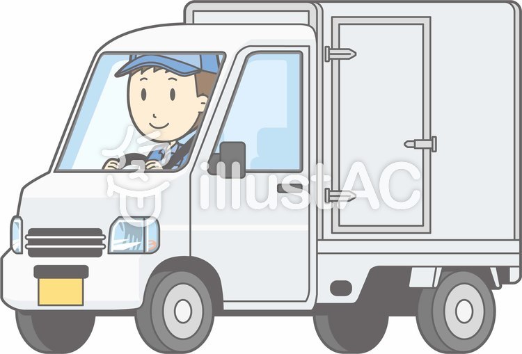 車01-軽トラ2-運転-全身 車01-軽トラ2-運転-全身のイラスト