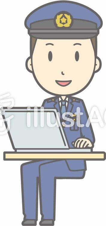 警察官男性a-PC笑顔-全身 警察官男性a-PC笑顔-全身のイラスト