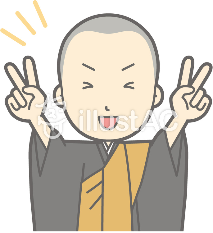 僧侶若者a-Wピース-バスト 僧侶若者a-Wピース-バストのイラスト