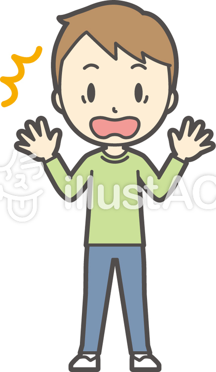 男の子グリーン長袖-109-全身 男の子グリーン長袖-109-全身のイラスト