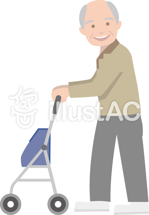 シニアカーを押す高齢者 1イラスト No 無料イラストなら イラストac
