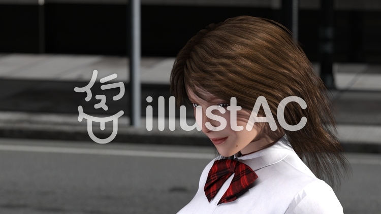 春の通学女子高校生 春の通学女子高校生のイラスト