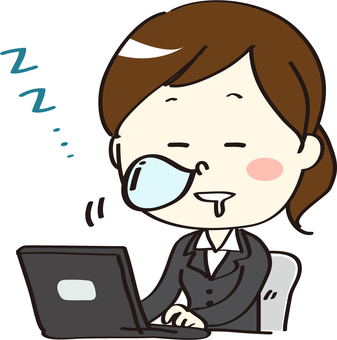 a woman snoozers at work