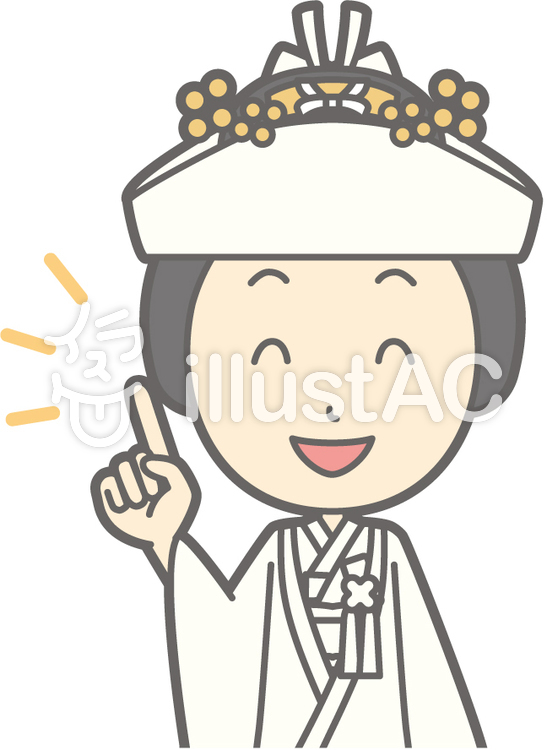 角隠し-指差しニコニコ-バスト 角隠し-指差しニコニコ-バストのイラスト