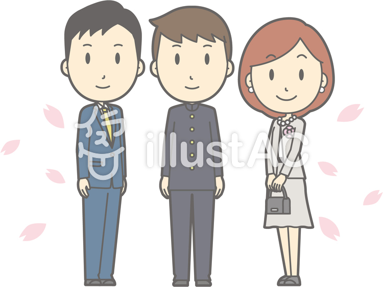 中高生入学卒業-03-全身 中高生入学卒業-03-全身のイラスト