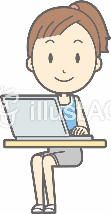 スポーツ女性b-PC笑顔-全身 スポーツ女性b-PC笑顔-全身のイラスト