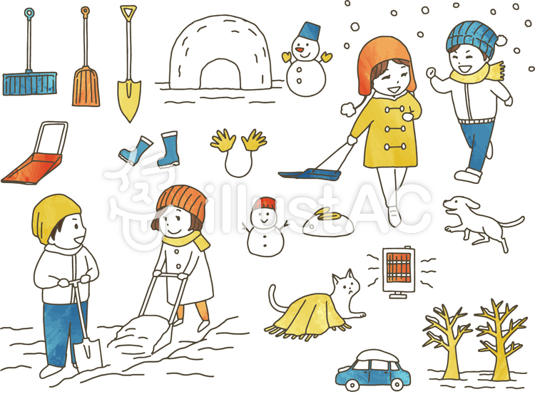 雪の日 雪の日のイラスト