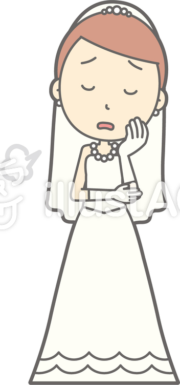 新婦ドレス-ため息-全身 新婦ドレス-ため息-全身のイラスト