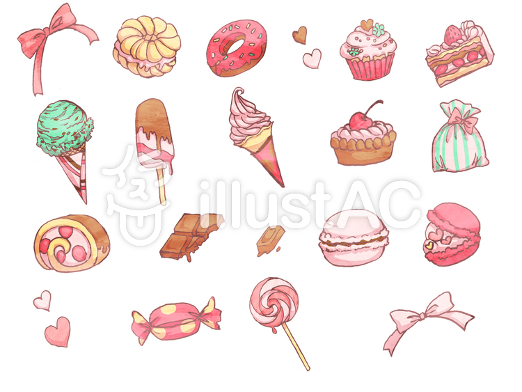  甘いものイラスト: おやつを食べているイラスト , 甘い物イラスト – FABXL Illustration 