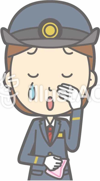 駅員女性a-泣く-バスト 駅員女性a-泣く-バストのイラスト