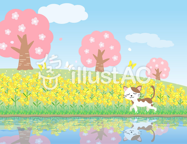 春のお散歩 ねこ イラスト 春のお散歩 ねこ イラストのイラスト