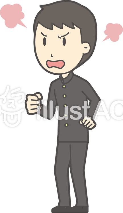 中学生学ラン男性-552-全身 中学生学ラン男性-552-全身のイラスト