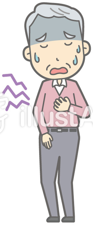 老人男性C-動悸-全身 老人男性C-動悸-全身のイラスト