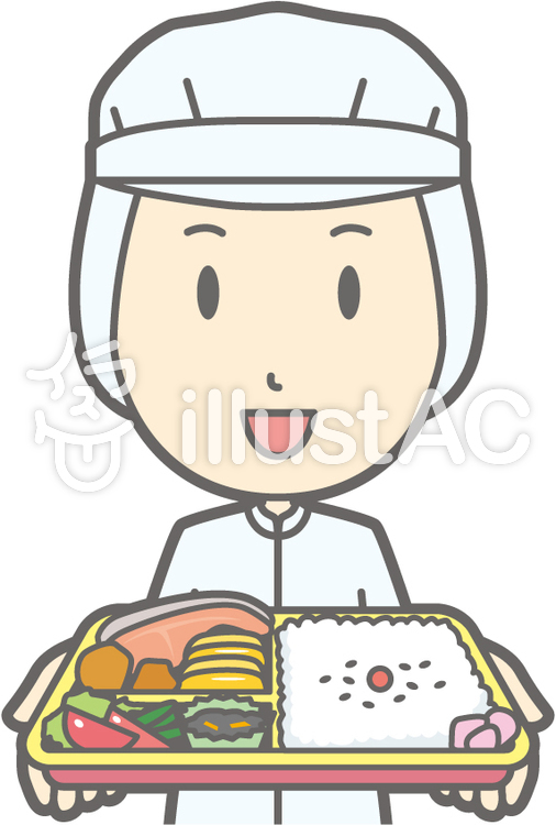 衛生服男-弁当-バスト 衛生服男-弁当-バストのイラスト