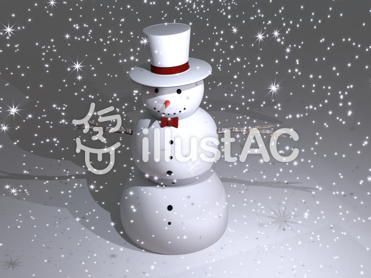 雪降る中のスノーマン 雪降る中のスノーマンのイラスト