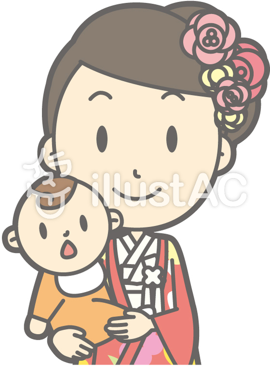 色打掛-抱っこ-バスト 色打掛-抱っこ-バストのイラスト