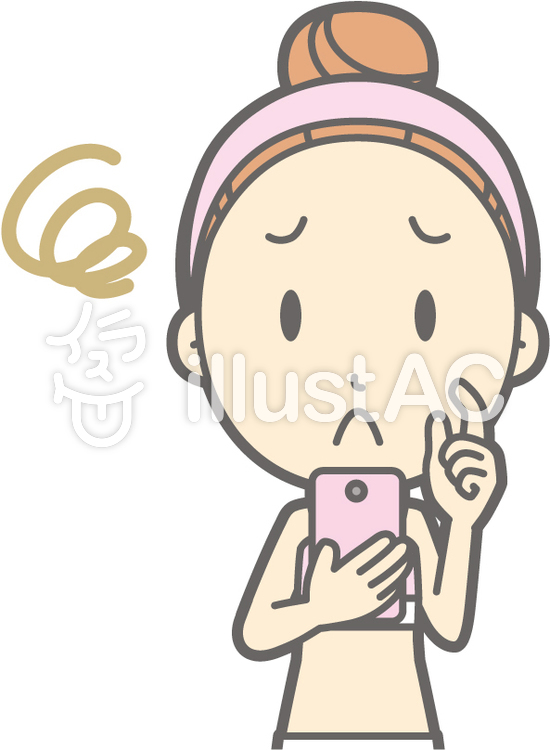 女性下着a-スマホ困る-バスト 女性下着a-スマホ困る-バストのイラスト