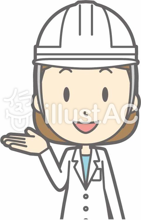 栄養士女性a-ヘルメット白-バスト 栄養士女性a-ヘルメット白-バストのイラスト