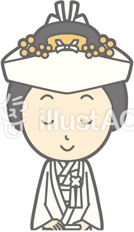 角隠し-おじぎ末広-バスト 角隠し-おじぎ末広-バストのイラスト