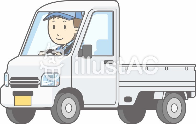 車01-軽トラ1-運転-全身 車01-軽トラ1-運転-全身のイラスト