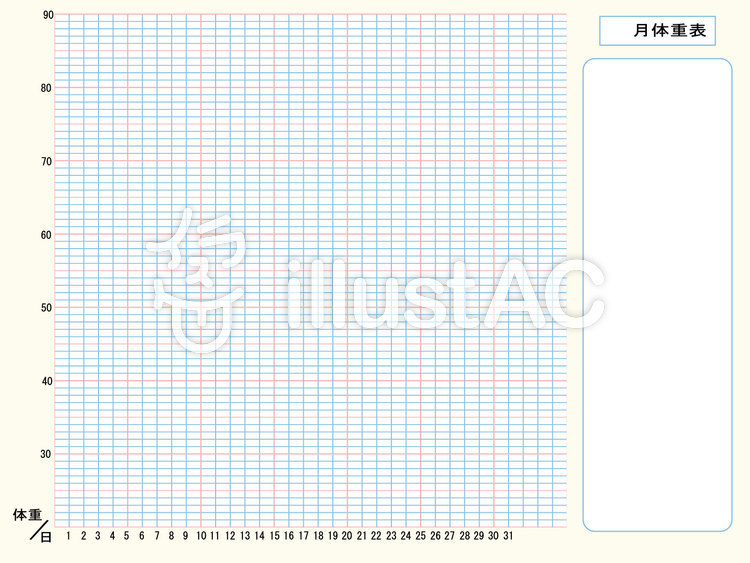 体重測定表イラスト No 無料イラストなら イラストac