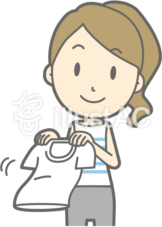 ポニー主婦g-洗濯干し-バスト ポニー主婦g-洗濯干し-バストのイラスト